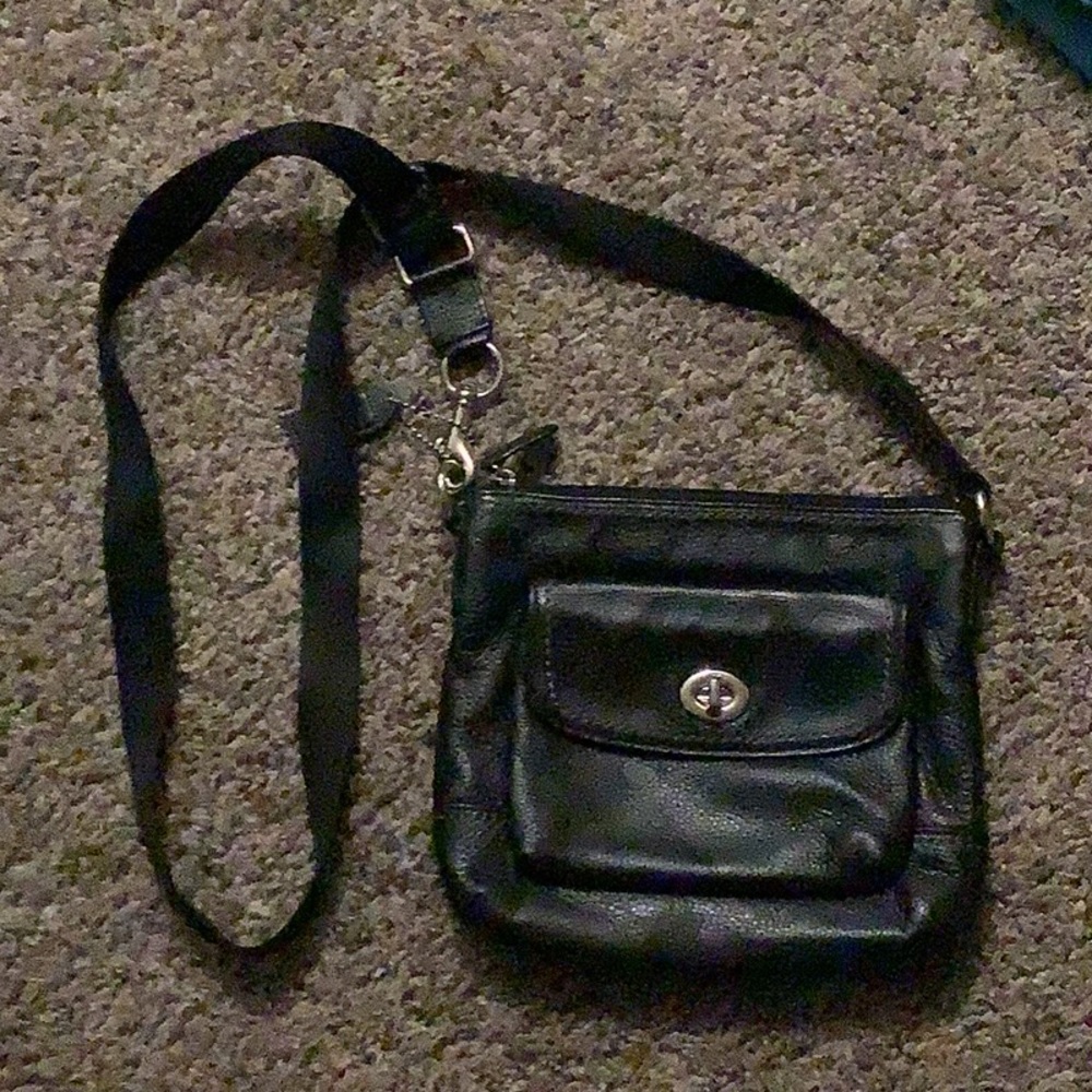 Coach small crossbody blk/grn